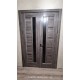 Фото подвійних дверей Грета Новий Стиль грей нью з чорним склом в інтер'єрі