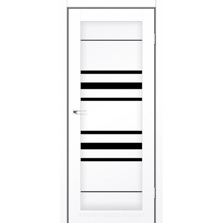 Двері Токіо білий мат з чорним склом