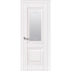 Двері Імідж білий матовий зі склом (матове) + рис.
