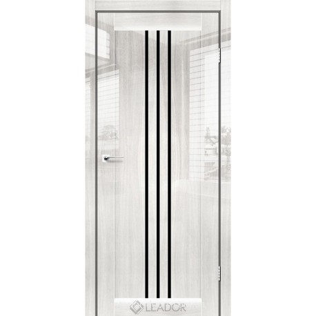 Двери межкомнатные Burano Leador глянец оксфорд со стеклом (черное)