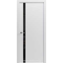 Двері міжкімнатні PAINT-6 із чорною скляною вставкою Гранд