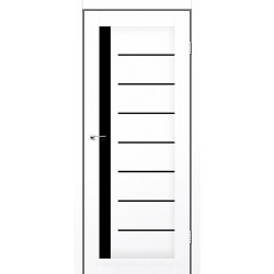 Двері міжкімнатні Arkadia КФД Сніжний Мат зі склом (чорне)