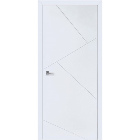 Білі фарбовані двері з фрезеруванням Діагональ RAL 9016
