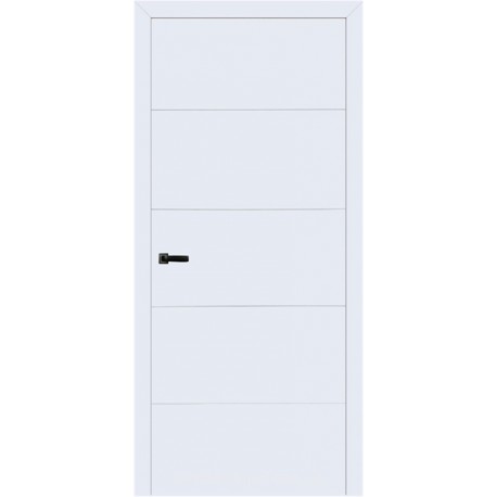 Білі фарбовані двері із фрезеруванням Меридіан RAL 9016
