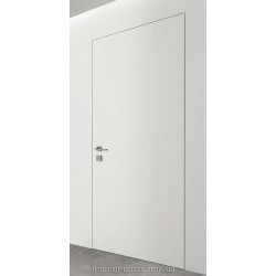 Приховані двері Сикрет 40 мм із алюмінієвою кромкою у срібному кольорі