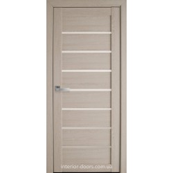 Двери Lira КФД Дуб Гималайский (аналог Дуб Молочный) со стеклом (сатин матовый)