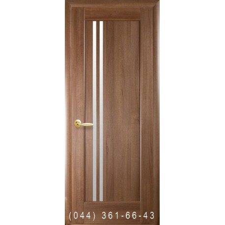 Двери Делла золотая ольха со стеклом (сатин матовый)