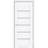 Двери межкомнатные Agra Leador белый матовый с черным стеклом