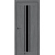 Двери Lacrima Бук Графит (аналог Грей New Новый Стиль) со стеклом (черное)
