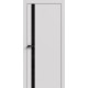 Дверь ПК-02 (стекло BLACK 80мм) Терминус Белый Мат