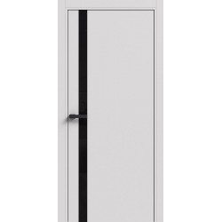 Дверь ПК-02 (стекло BLACK 80мм) Терминус Белый Мат