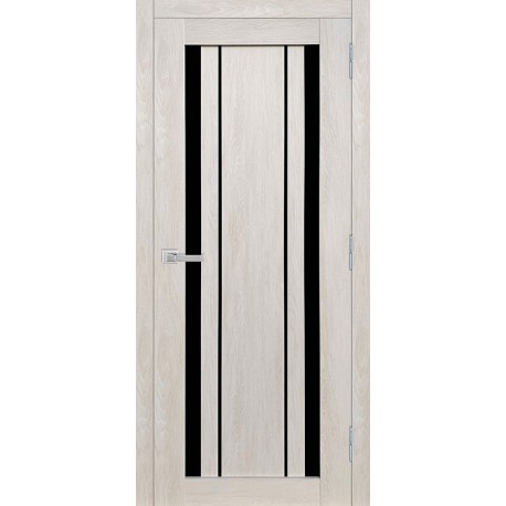 Двері міжкімнатні Канада Філадельфія крем з чорним склом Друїд
