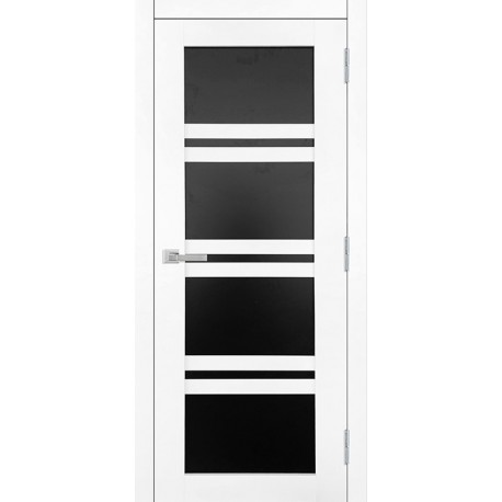 Двери межкомнатные Манхэттен Дабл Друид белый мат с черным стеклом