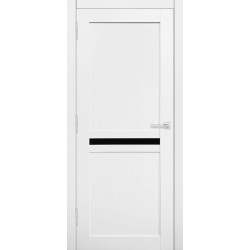 Двери межкомнатные Милан Друид белый мат с черным стеклом
