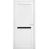 Двері міжкімнатні Мілан Друїд білий мат з чорним склом