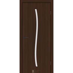Двері Line Glass-02 КФД Шимо Шоколад (аналог Горіх 3D Новий Стиль) зі склом (сатин матовий)