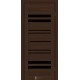 Двери Comfort КФД Шимо Шоколад (аналог Орех 3D Новый Стиль) со стеклом (черное)