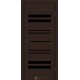 Двери Comfort КФД Шимо Венге (аналог Венге Браун Новый Стиль) со стеклом (черное)