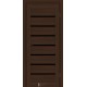 Двері Lira КФД Шимо Шоколад (аналог Горіх 3D Новий Стиль) зі склом (чорне)