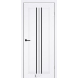 Двери Petra КФД белый мат со стеклом (черное)
