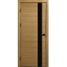 Двери Каро 1 Подольские дуб светлый глухое + декор (Lacobel белый)