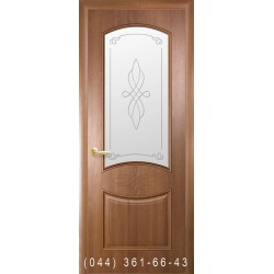 Двери Донна золотая ольха со стеклом (матовое) + рис. Р1
