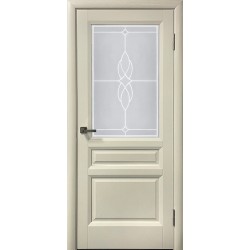 Двери Максима Подольские дуб пастель матовое стекло с рисунком