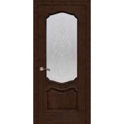 Двери Оскар Подольские орех грецкий стекло с рисунком