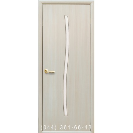 Двері Гармонія дуб перлиновий зі склом (сатин матовий)