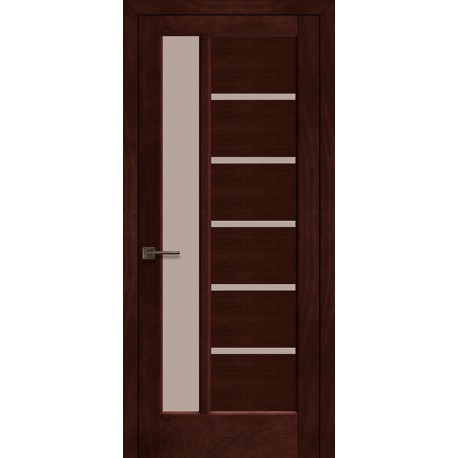 Двері Твінс Подільські горіх темний з вертикальним склом