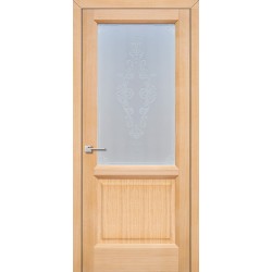 Двери Виола Подольские дуб светлый со стеклом с рисунком